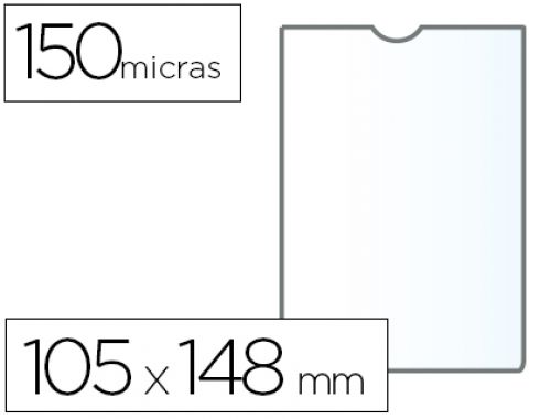 Bolsa catalogo q-connect din a6 150 microns pvc transparente 105x 148 mm , Q-connect , 57733 , 5706002155780